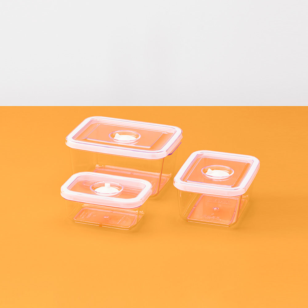 HULOCK Square Vacuum-Sealed Container - 3Piece Set (Size 1~3)