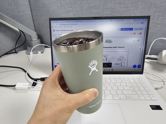 coffee in a tumbler