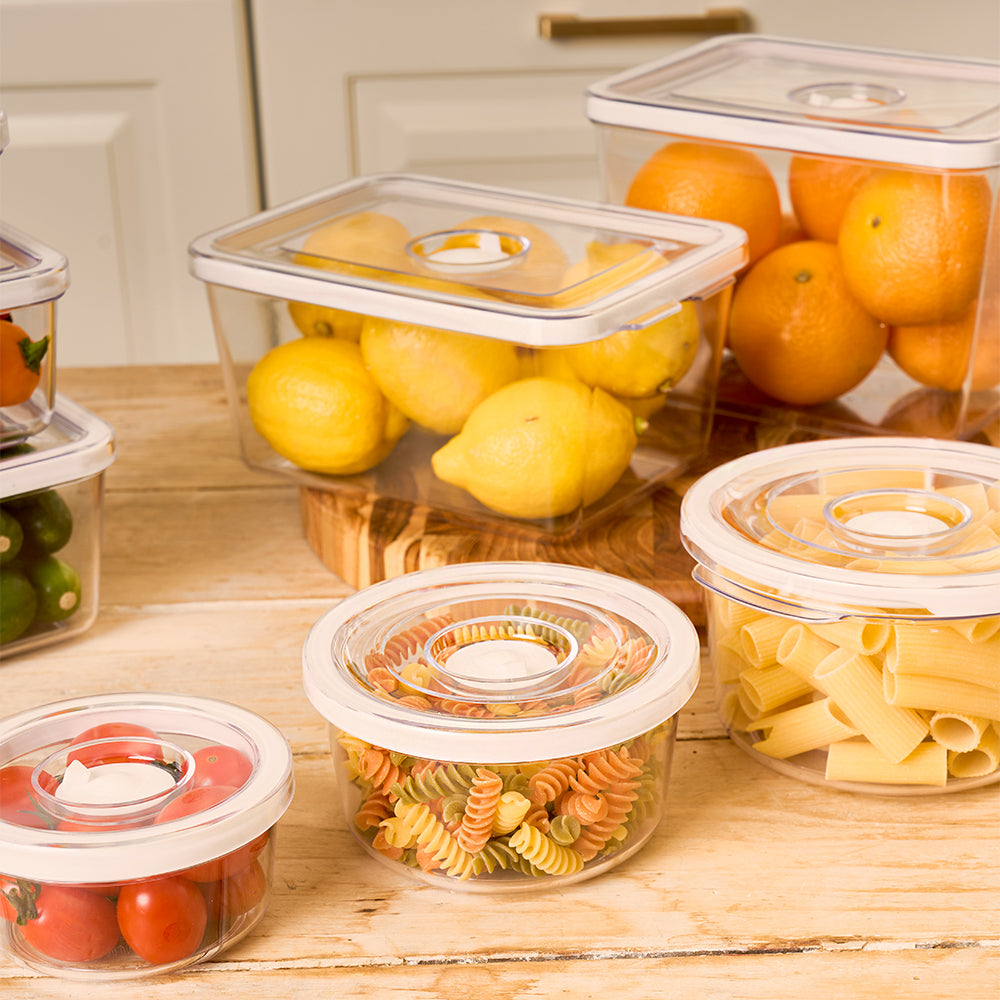 HULOCK Round Vacuum-Sealed Container - 4Piece Set (Size 1~3 + Vacuum Pump)