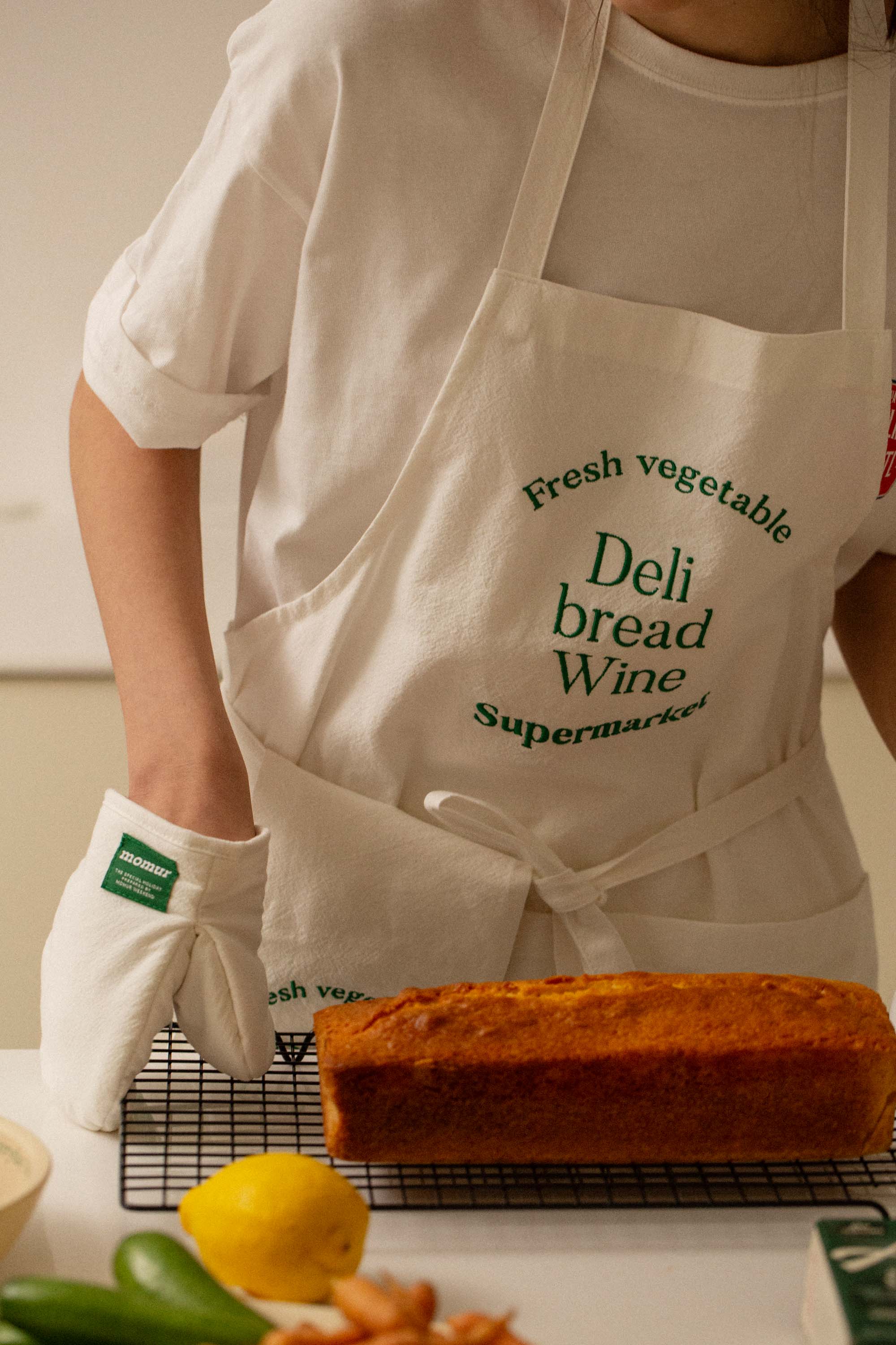 トップス super market zumi apron weekend 3] Supermarket Long Apron