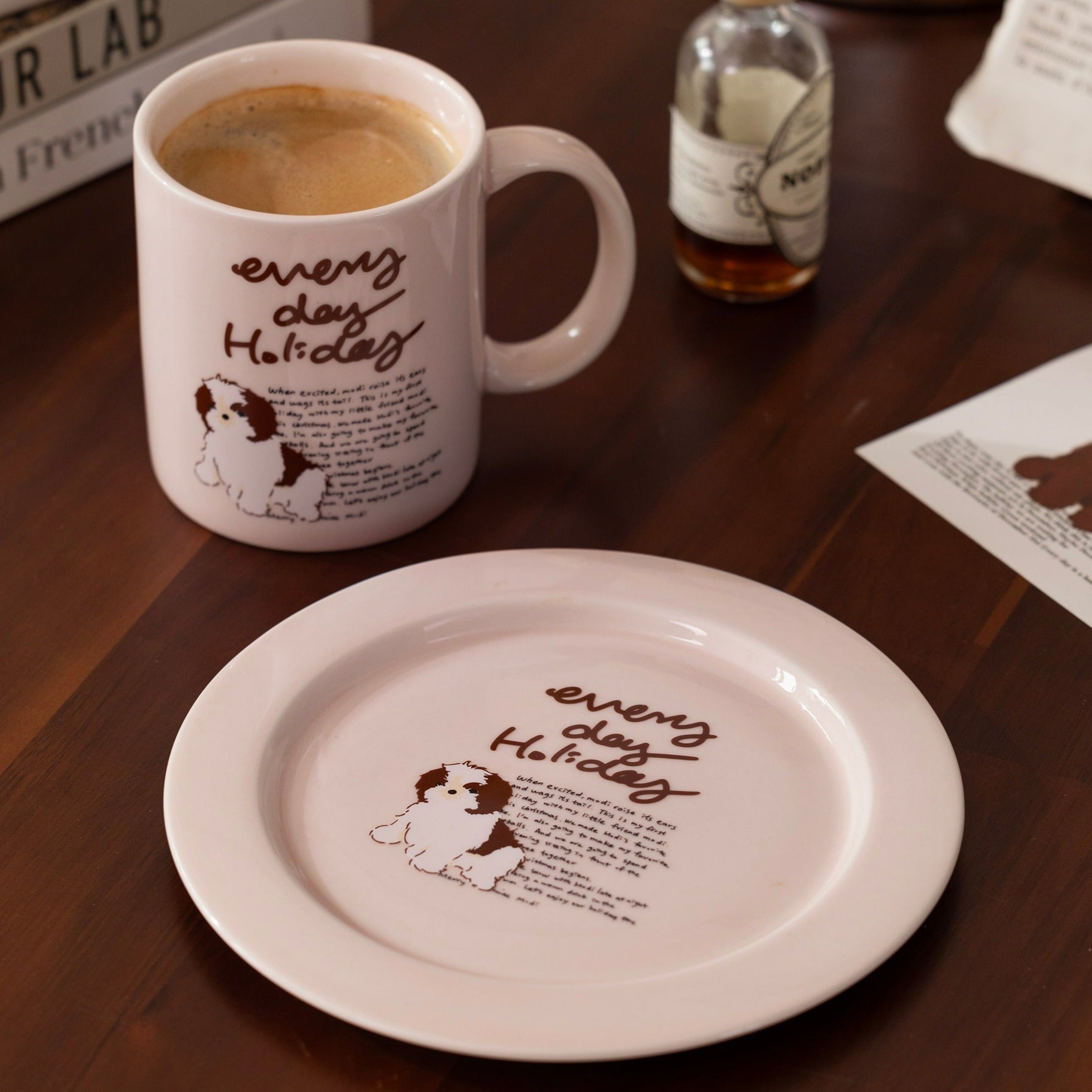 [weekend 8] Holiday Puppy Mug & Plate Gift SET