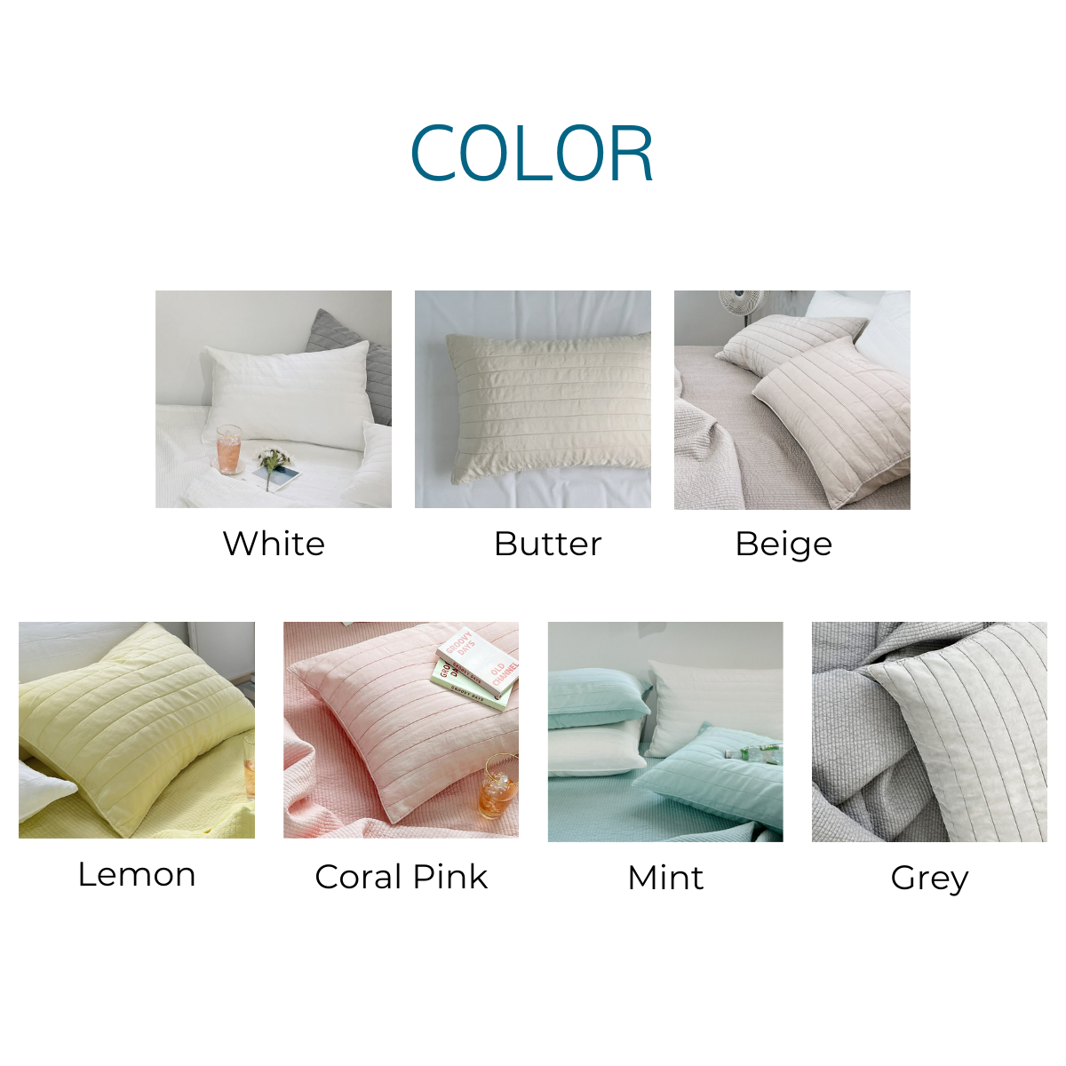 Shivering Airy Linen Summer Pilow cover ( 7 colors )