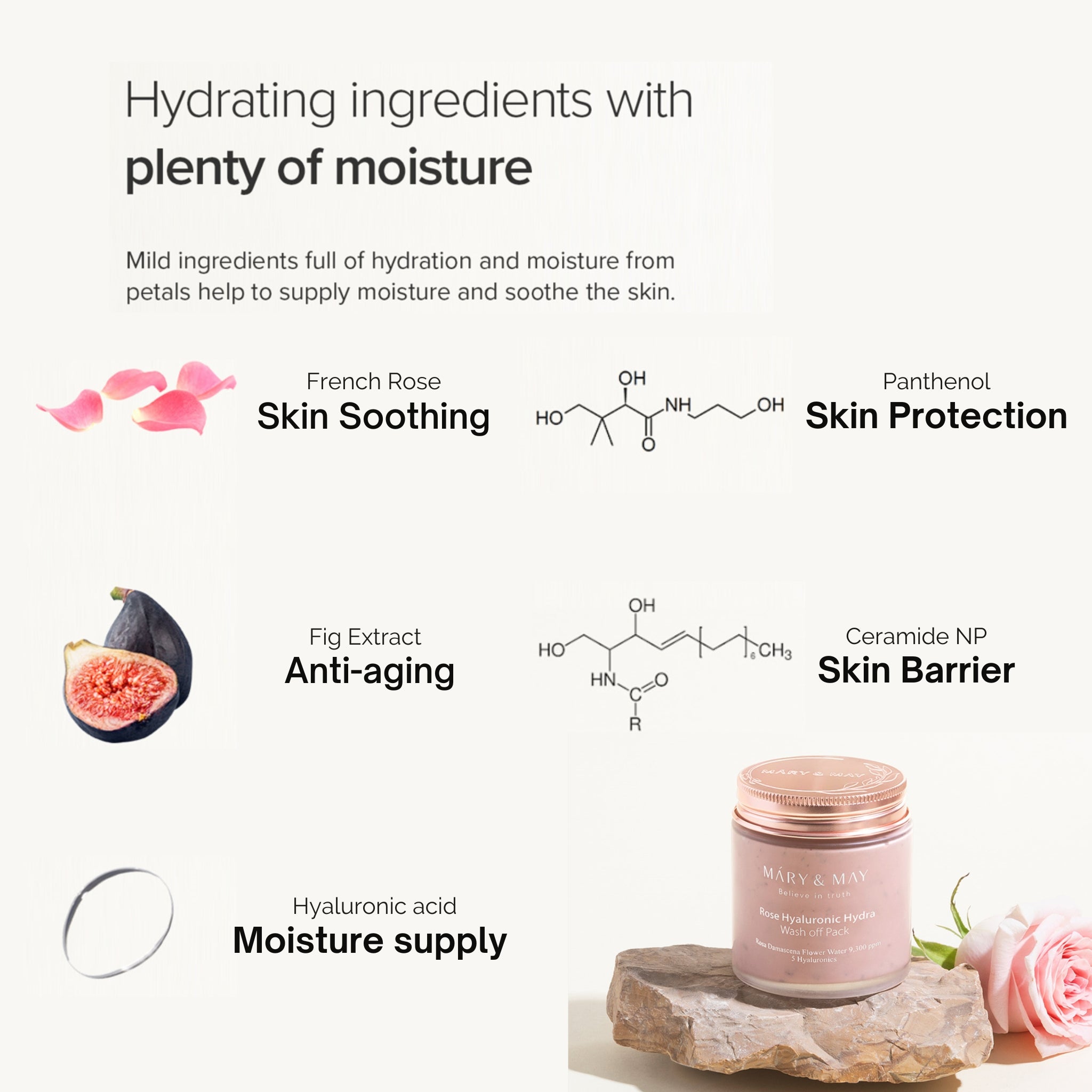 Rose Hyaluronic Hydra Wash Off Pack