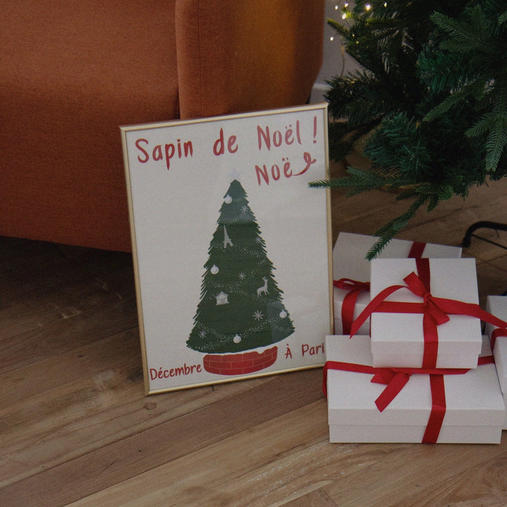 French Christmas Tree Poster (A3 Size / unframed)