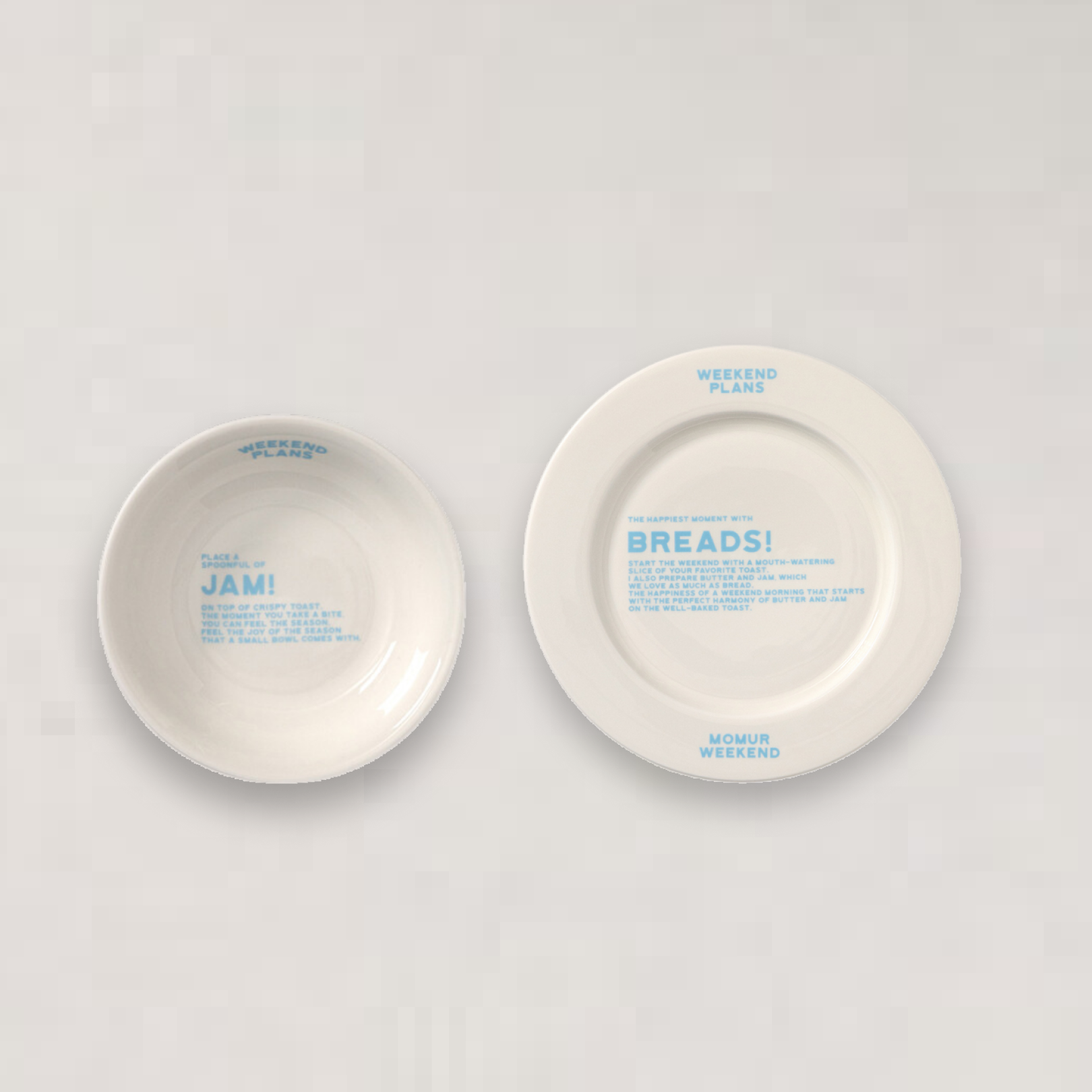 [weekend 5] Bread Plate 'Ivory' + [weekend 5] Jam Bowl 'Ivory'